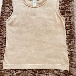 Jones New York sleeveless shell gold with lurex